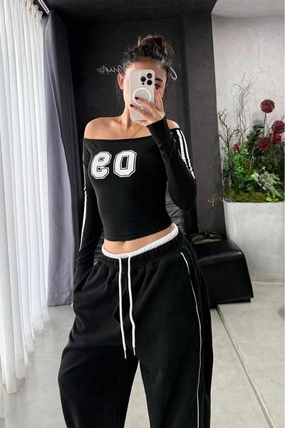 Weekeep Y2K Ribbon Detail Trend Sweatpants/Pants