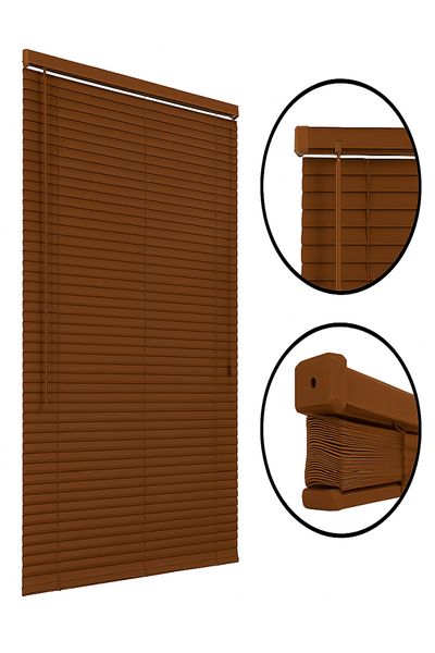 Artforhome Horizontal PVC Blinds for Interior – Brown Color, Plastic Material, Artforhome