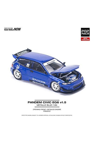 HOT WHEELS Pop Race 1/64 Pandem Civic EG6 v1.5 - Metalik Mavi PR64-127