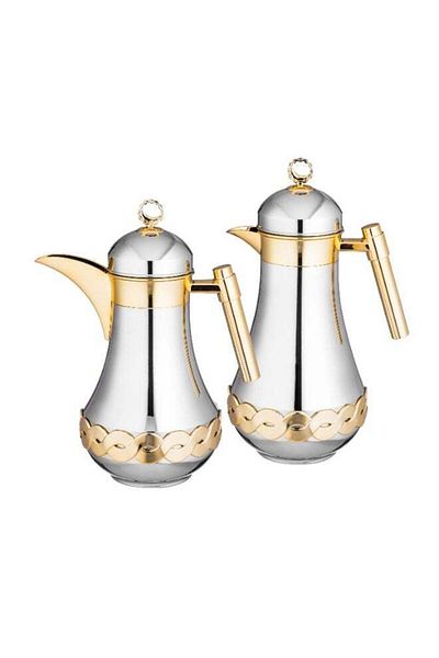 ALSAIF Juella Thermos Set - Silver And Gold Finish