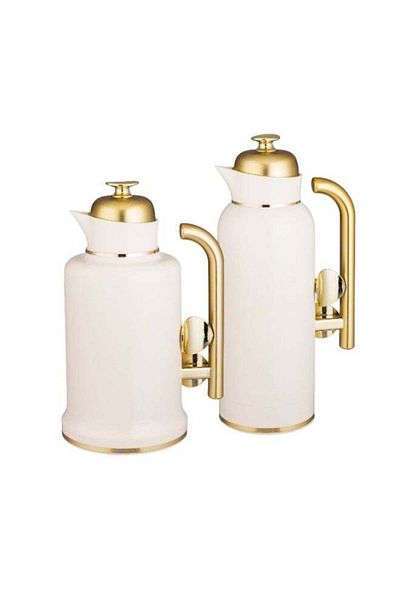 ALSAIF Al Saif Sandra Thermos Set In White With Gold, 2 Pieces