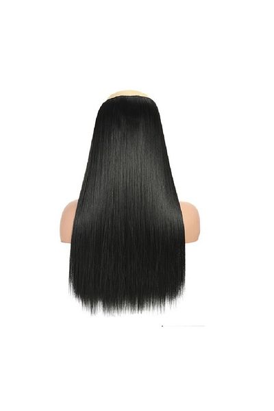 animis beauty Extensii Par Negre, Drepte, Tresa Cu 5 Clipsuri, 60 Cm, Fibra Sintetica Cu Aspect Natural