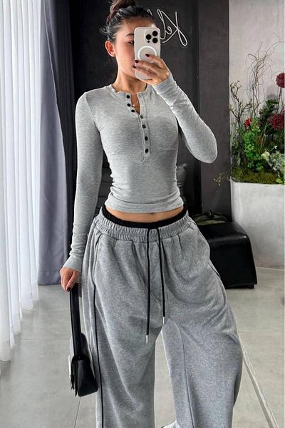Weekeep Y2K Ribbon Detail Trend Sweatpants/Pants