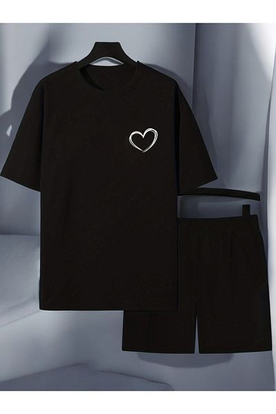 uyguntarz Σετ σορτς Unisex Pocket Heart με στάμπα σχεδίασης