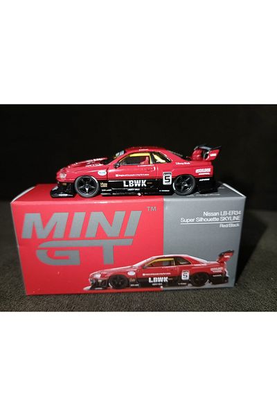mini gt Nissan Lb-Er34 Super Silhouette Skyline Red/Black