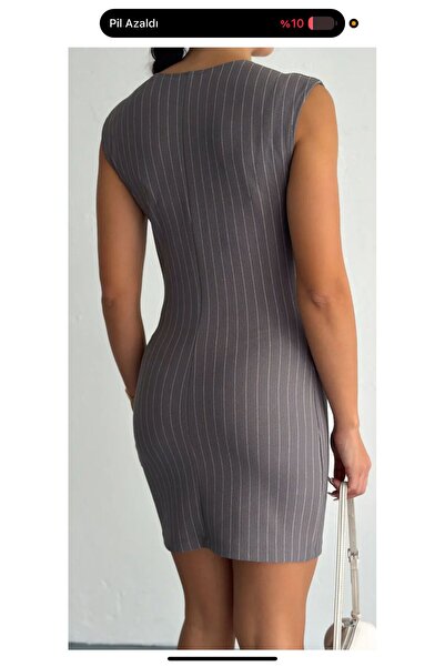Butic Mini Dress with Belt Detail Stripes