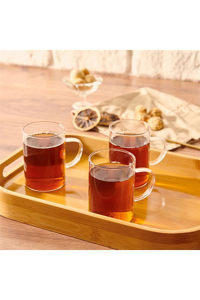 PRATİKOBA DecoHandy 3-Piece Glass Mug 200 ml