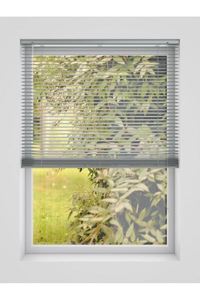 Artforhome Horizontal PVC Blinds for Interior – Gray Color, Plastic Material, Artforhome