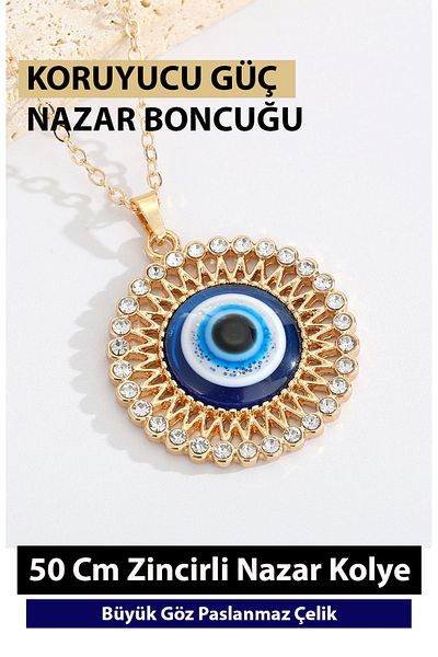 Nehir Protective Power Evil Eye Bead 50 cm Necklace