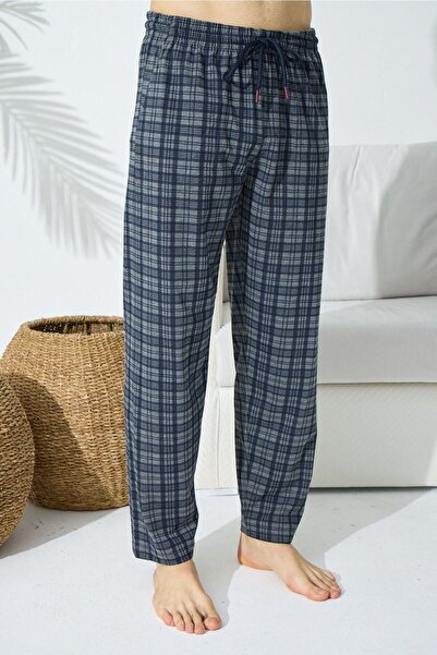 KLY بيجامة من القطن الممشط المريح ذات الجزء السفلي الرقيق والمنقوش