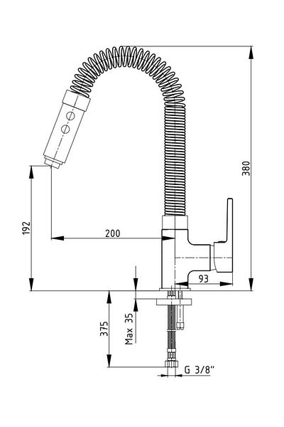 Eca Delta Spring Sink Kitchen Sink Faucet with Spiral 102108703