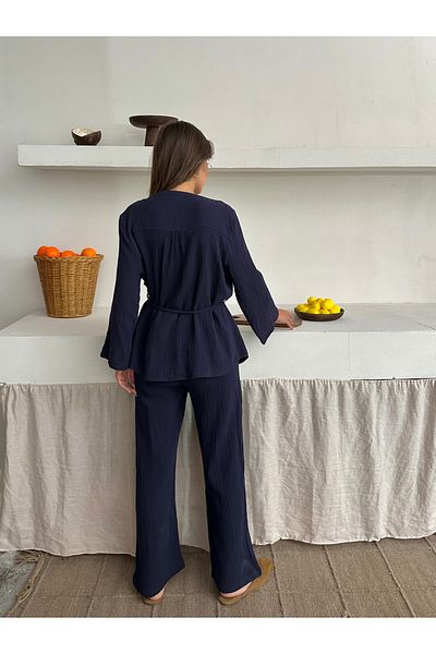 AÈC PRIVÈ Women's Elizabeth Shirt Pants Suit (100% Cotton Fabric Anti-Sweat / Much-Loved Shirt Suit)