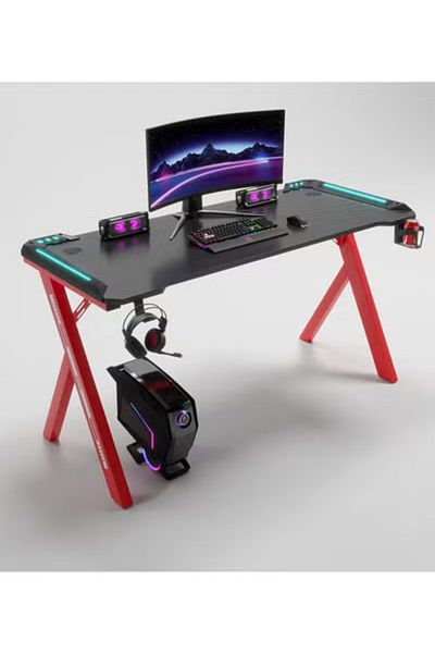 Fun Moment Computer Table for Games 120 x 60 cm with RGB Lighting