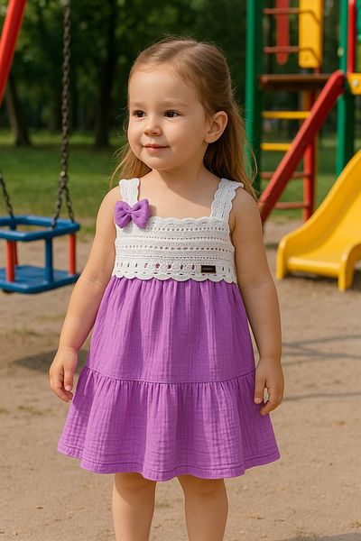 LUNA FSH Braided Muslin Girl's Dress