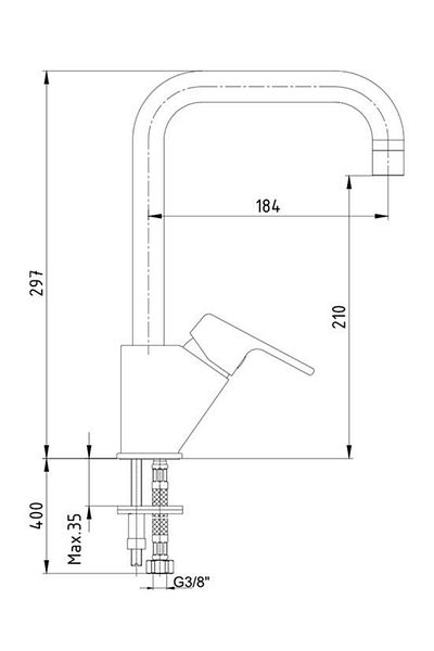 Ar & Yak Ar Lunetta Oval Pipe Sink / Sink Kitchen Faucet102118119 Ar&yak