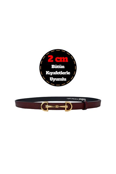 GoDeri 100% piele naturală, curea subțire de 2 cm roșu claret pentru femei cu cataramă de culoare aurie; Rochie, Curea PantaloniD&D