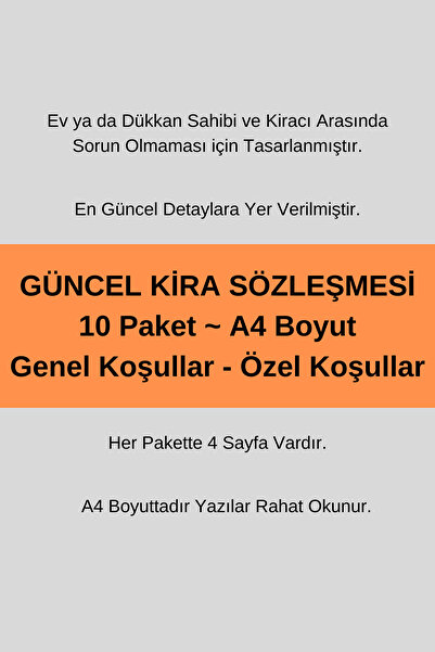 Organik Yolda 10 حزم، عقد تأجير مفصل حالي.