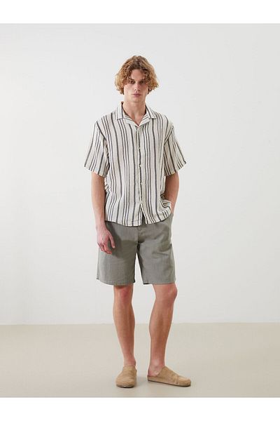 LC Waikiki Ανδρικό σορτς βερμούδας Standard Fit Linen Look