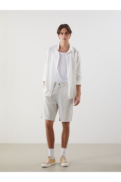 LC Waikiki Ανδρικό σορτς βερμούδας Standard Fit Linen Look