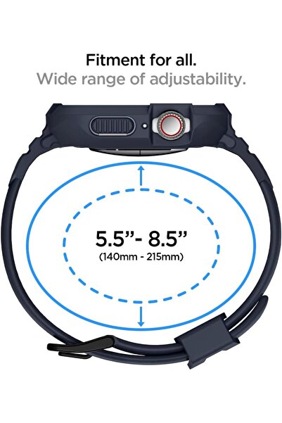 Spigen Rugged Armor PRO for Apple Watch Band with Case for Series 9/8/7/SE2/6/SE/5/4 - Charcoal Gray