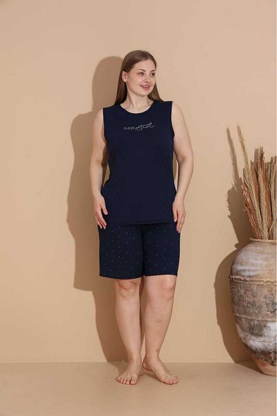 wear treasure Women's Milan Fabric Large Size Curve Printed Patterned Bamboo Shorts Pajama Set
