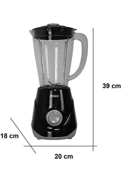 Techno Best خلاط بلاستيكي بقوة ٤٠٠ واط، سعة ١.٥ لتر، أسود - Bsb-002p