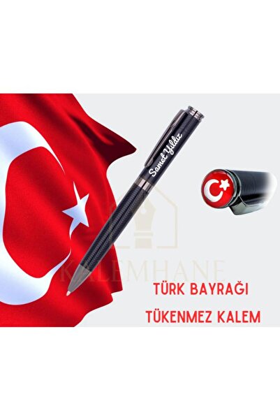 kalemhane Türk Bayrağı Temalı Kişiye Özel İsimli Tükenmez Kalem