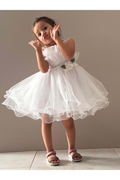 s.t. sebat tekstil فستان بناتي من الأورجانزا توتو مع إكسسوارات التنورة