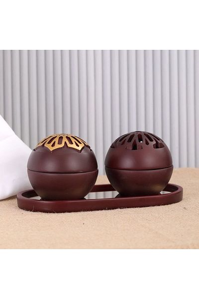 D&H Deluxe 3 Piece Bakhoor Burner Set 🌿 Elegant Incense Collection