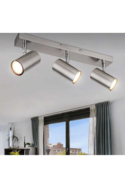 demet habek mylights 60cm inox metal gövdeli gün ışığı led ampullü hareketli spor spot modern