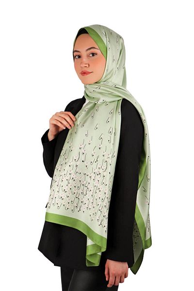 Bursa İpek Μεταξωτό σάλι με μοτίβο Green Cardigan