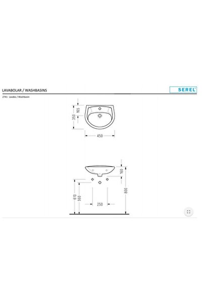 Eca Serel Duvara Monte 35x45 cm Lavabo 2741TDS110H