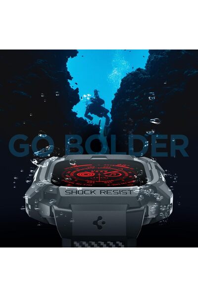 Spigen Rugged Armor Pro designed for Apple Watch Ultra 2 / Ultra 49mm Case with Band - Dark Gray