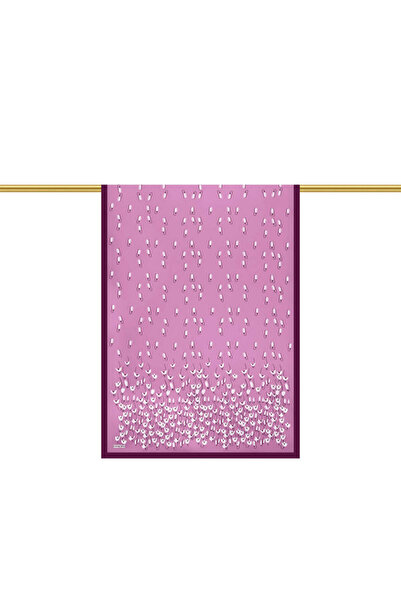 Bursa İpek Purple Snowdrop Pattern Twill Silk Shawl