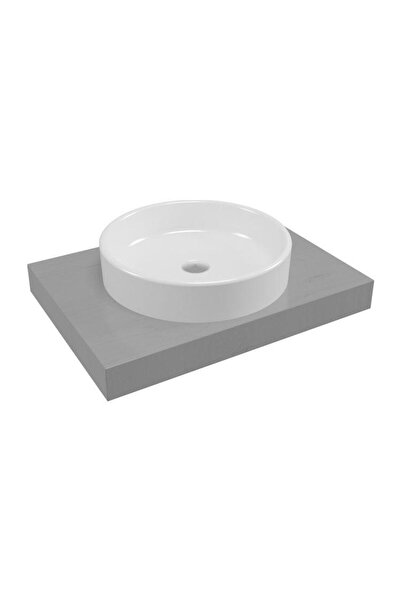 Eca Serel Tezgah Üstü Çanak Lavabo Batarya Deliksiz İnce kenarlı 46x46 cm 2057DXS110H