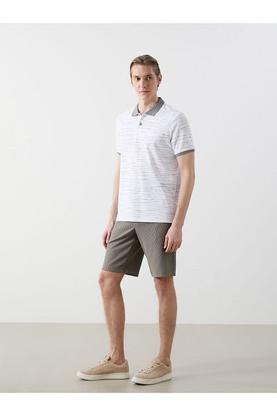 LC Waikiki Polo Neck Short Sleeve Patterned Combed Cotton Men's T-Shirt