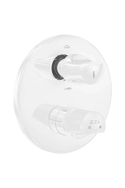 Eca Myra Concealed Matte White Bathroom Faucet 2 Piece Set / 2 Way (102167203C4-Yde 102166201C4)
