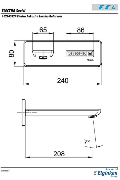 Eca Electra Concealed Touch Sink Faucet 102105124