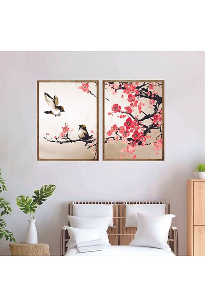 Dekorsiahome Set de masă pentru sufragerie, hol, bucătărie, 2 bucăți, cu cadru din lemn SET3155