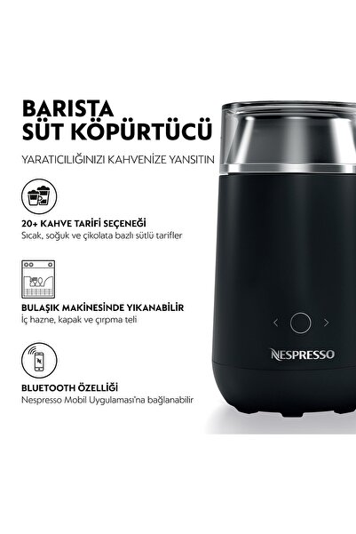 Nespresso Barista Süt Köpürtme Makinesi Siyah