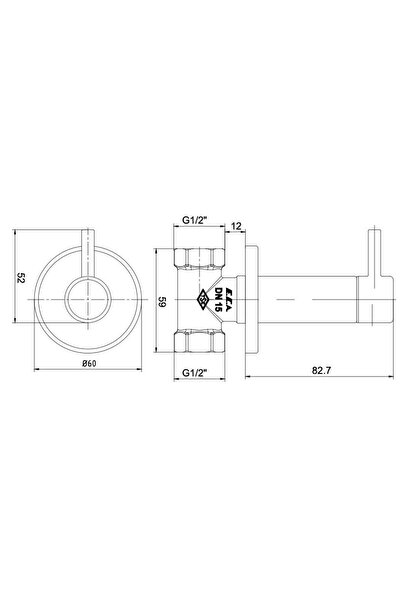 Eca Ankastre Ara Kesme Valfi Klozet Taharet Musluğu 102126441