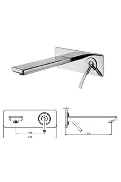 Eca Novita Concealed Undercounter Sink Faucet Set (102167614H-K 102166603H)