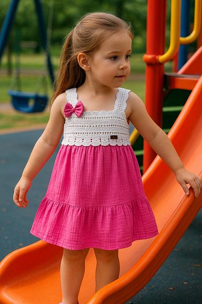 LUNA FSH Braided Muslin Girl's Dress