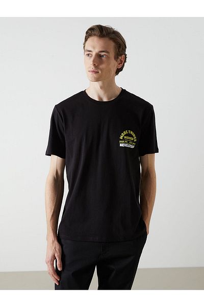 LC Waikiki Crew Neck Short Sleeve Printed Combed Cotton Men's T-Shirt