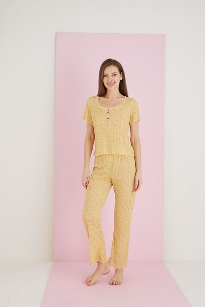 ELİTOL Jacquard Viscose Lace Pajama Set