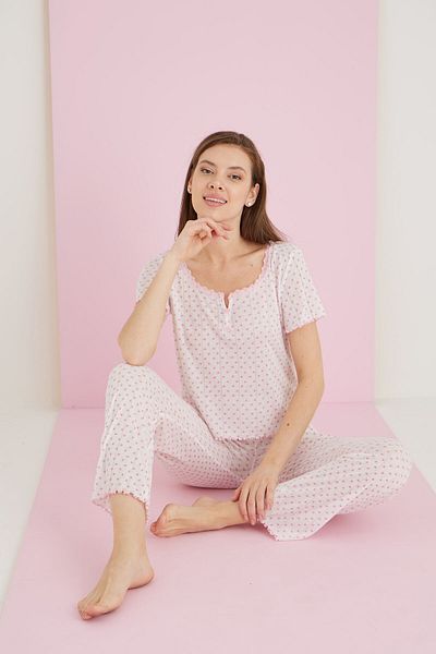 ELİTOL Set pijamale din dantela din vascoza jacquard