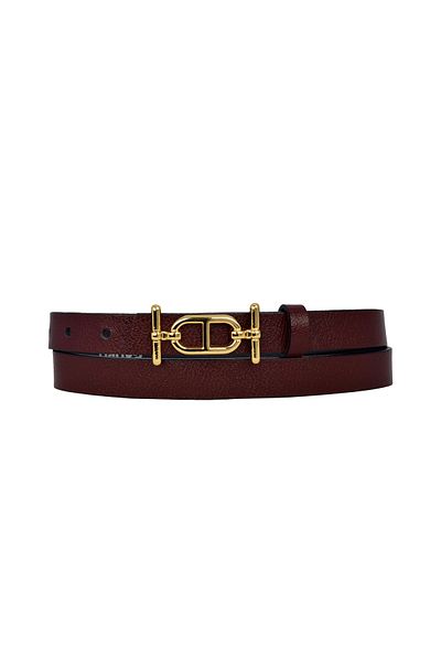 GoDeri 100% piele naturală, rochie de damă roșu claret subțire de 2 cm cu cataramă de culoare aurie, curea pantalonilor; tt+tt
