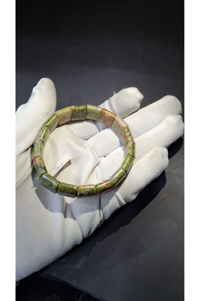 Asya Gems Unakit Rolex Kare Kesim 8 X 14 Mm Özel Kesim Doğal Taş Bileklik