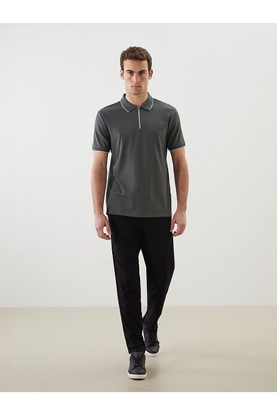 LC Waikiki Tricou pentru bărbați din bumbac pieptănat cu mânecă scurtă cu gât polo