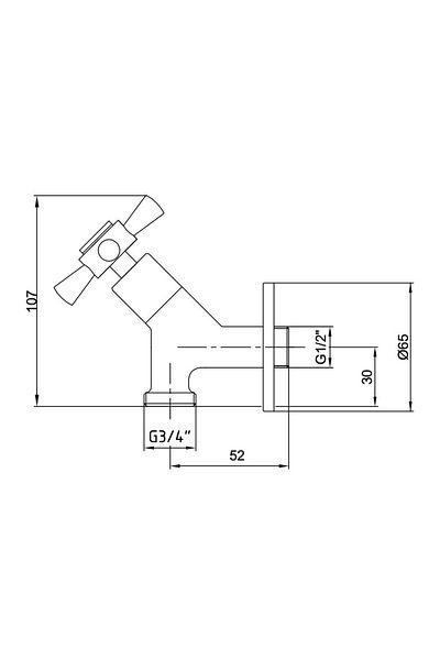Eca Quadrille Laundry Dishwasher Tap On/Off 102109205